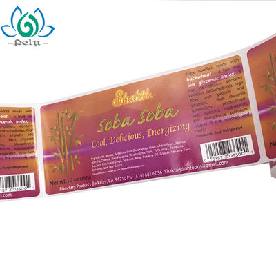 چاشنی های قابل حل قابل حل برچسب های مواد غذایی و آشامیدنی رول های چسب درجه غذایی