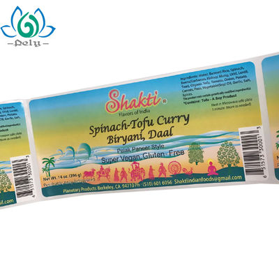 چاشنی های قابل حل قابل حل برچسب های مواد غذایی و آشامیدنی رول های چسب درجه غذایی