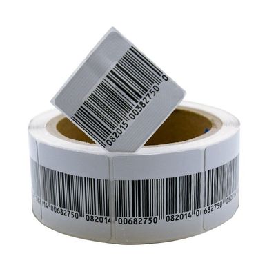 ضد سرقت RF 4 * 4 سانتی متر برچسب برچسب نرم بارکد برچسب 8.2 مگاهرتز رول برچسب بارکد امنیتی EAS